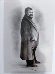 Retrato a carbón y plumilla de Ginés Granados, realizado por Mariano Guillén Riquelme.